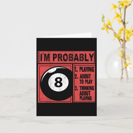 Carte Je Pense Probablement À Billard Pool (Fleur jaune)