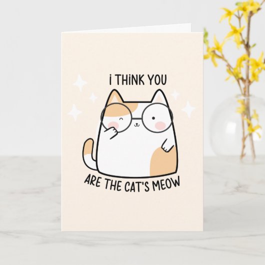 Carte Je pense que vous êtes le chat's miaou jour de la (Fleur jaune)