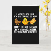 Carte Je peux avoir l'air d'écouter - Poulet (Fleur jaune)