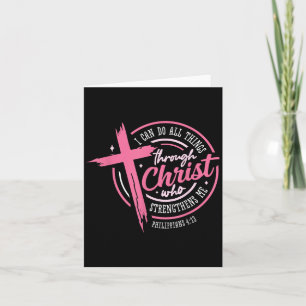 Carte Je peux faire toutes choses par Christ Ruban Rose