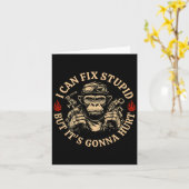 Carte Je peux réparer Stud mais ça va faire mal à Monkey (Fleur jaune)
