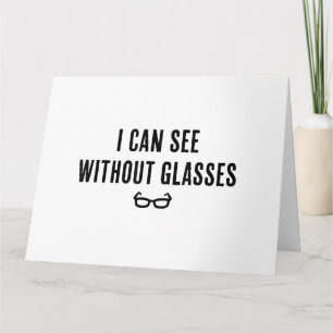 Carte Je peux voir sans lunettes - Funky White Lie Party