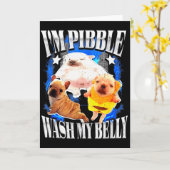 Carte Je Pibble Lave Mon Ventre Bouledogue Français  (Fleur jaune)