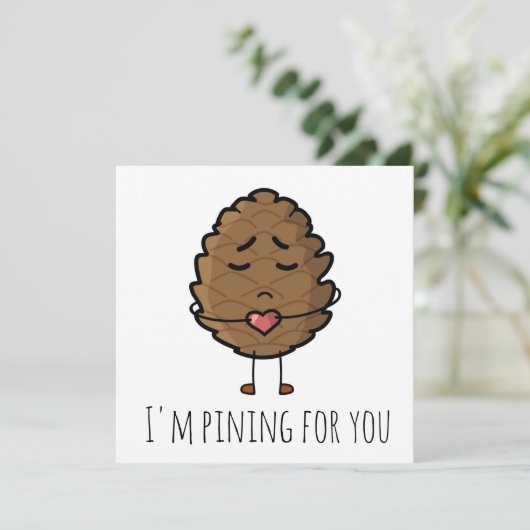 Carte 'Je pince pour vous' valentines/longue distance (Debout devant)