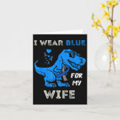 Carte Je Porte Du Bleu Pour Ma Femme T Rex Dino Diabète (Fleur jaune)
