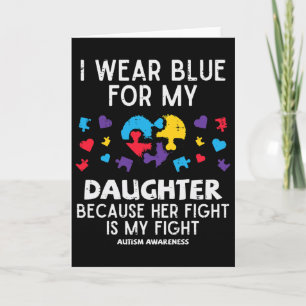 Carte Je porte du bleu pour ma fille lutte sensibilisati