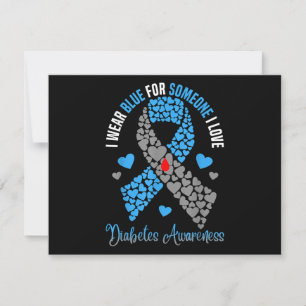Carte Je Porte Du Bleu Pour Quelqu'Un Que J'Aime Diabète