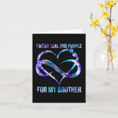 Carte Je Porte Du Purple Turquoise Pour La Prévention Du (Fleur jaune)