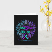 Carte Je Porte Du Purple Turquoise Pour La Prévention Du (Fleur jaune)