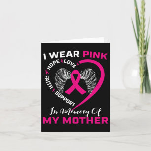 Carte Je porte du rose en mémoire de ma mère, cancer du 