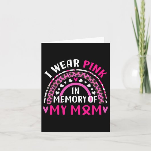 Carte Je porte du rose en mémoire de ma mère sensibilisa (Devant)