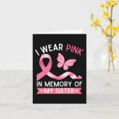 Carte Je porte du rose en mémoire de ma sœur atteinte d' (Fleur jaune)