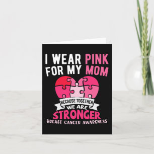 Carte Je porte du rose pour ma mère, sensibilisation au