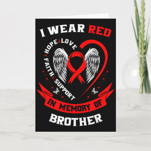 Carte Je porte du rouge en mémoire de mon frère Maladie