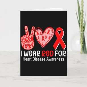 Carte Je porte du rouge pour le ruban de sensibilisation