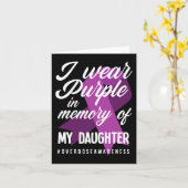Carte Je porte du violet en mémoire de ma fille surdose (Fleur jaune)