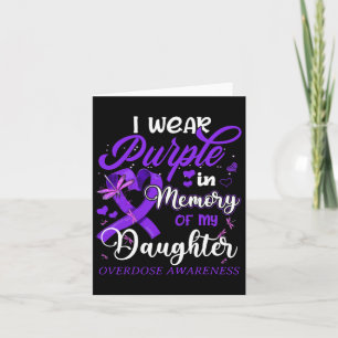 Carte Je porte du violet en mémoire de ma fille surdosée