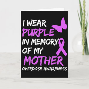 Carte Je porte du violet en mémoire de ma mère sensibili