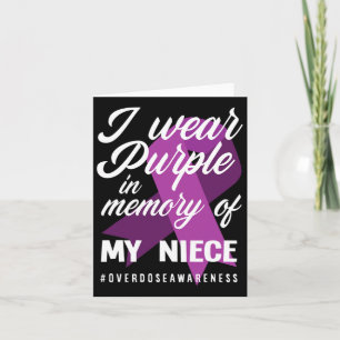 Carte Je porte du violet en mémoire de ma nièce pour la