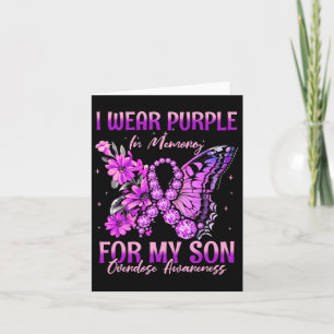 Carte Je porte du violet en mémoire de mon fils pour la