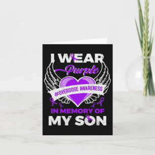Carte Je porte du violet en mémoire de mon fils pour la
