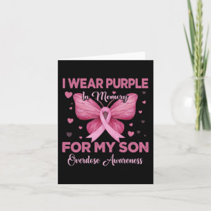 Carte Je porte du violet en mémoire de mon fils pour la
