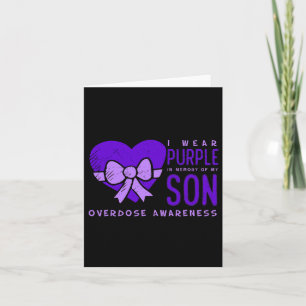 Carte Je porte du violet en mémoire de mon fils - Sensib