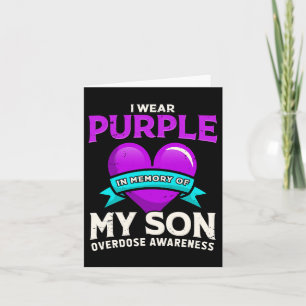 Carte Je porte du violet en mémoire de mon fils - Sensib