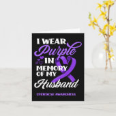 Carte Je porte du violet en mémoire de mon mari surdosag (Fleur jaune)