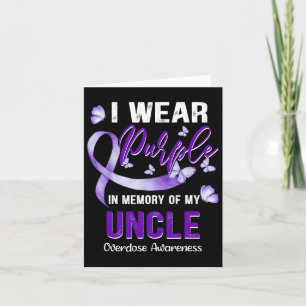 Carte Je porte du violet en mémoire de mon oncle sensibi