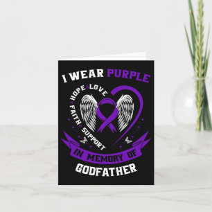 Carte Je porte du violet en mémoire du parrain cancer du