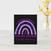 Carte Je porte du violet pour mon cousin Mois de sensibi (Fleur jaune)