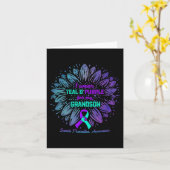 Carte Je Porte Le Purple Turquoise Pour La Prévention Du (Fleur jaune)