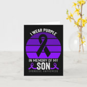 Carte Je porte le ruban violet de sensibilisation au sur (Fleur jaune)