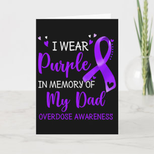 Carte Je porte le ruban violet en mémoire de papa pour l