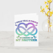 Carte Je Porte Le Téâl &amp; Violet Mémoire De Mon Frère (Fleur jaune)