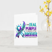 Carte Je Porte Le Turquoise Violet En Mémoire Du Suicide (Fleur jaune)