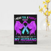 Carte Je Porte Le Turquoise Violet En Mémoire Du Suicide (Fleur jaune)