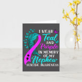 Carte Je Porte Le Turquoise Violet En Mémoire Du Suicide (Fleur jaune)