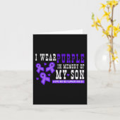 Carte Je Porte Le Violet En Mémoire De Mon Fils - Surdos (Fleur jaune)