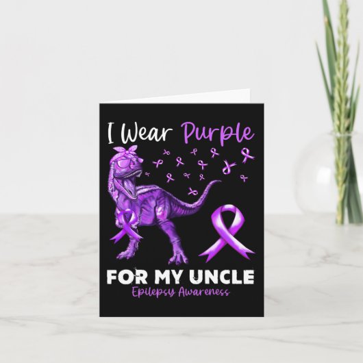 Carte Je Porte Le Violet Pour Mon Oncle Epilepsy Awarene (Devant)