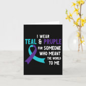 Carte Je Porte Le Violet Turquoise Pour Quelqu'Un Préven (Fleur jaune)