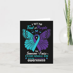 Carte Je Porte Suicide Turquoise Et Violet Sensibilisati