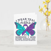 Carte Je Porte Turquoise Et Violet Pour La Prévention Du (Fleur jaune)