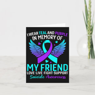 Carte Je Porte Turquoise Et Violet Pour Mon Ami Suicide