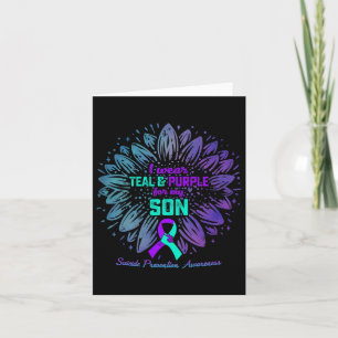 Carte Je Porte Turquoise Et Violet Pour Mon Fils Suicide