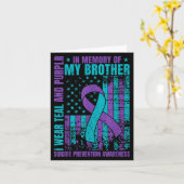Carte Je Porte Turquoise Et Violet Pour Mon Frère Suicid (Fleur jaune)