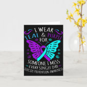 Carte Je Porte Turquoise Et Violet Pour Quelqu'Un Que Je (Fleur jaune)