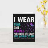 Carte Je Porte Turquoise Et Violet Pour Quelqu'Un Qui Ve (Fleur jaune)