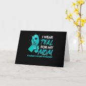 Carte Je Porte Un Turquoise Pour Ma Mère Sensibilisation (Fleur jaune)